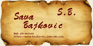 Sava Bajković vizit kartica